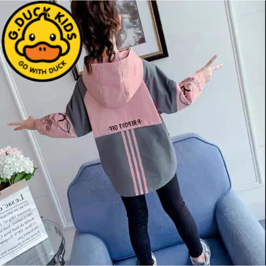 G.DuckKids Chaqueta de niñas 2025 Ropa de primavera NUEVO estilo Internet Celebridades Celebridades para niños Viernes para niños de forma media
