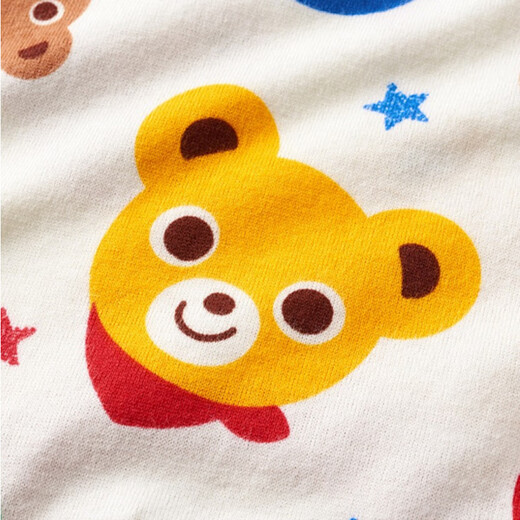 MIKIHOUSE Japanese boys and girls cartoon star bear head all-printed t-shirt children's vest short-sleeved vest 90 cm
