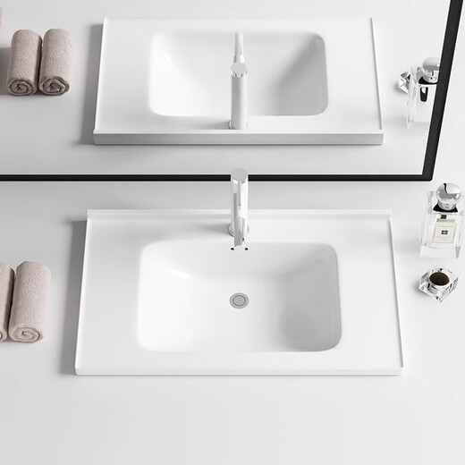 Taichung Basin Semii-eingebettetes Waschbecken integriert Keramik Single Badezimmer Badezimmerschrank-Becken Haushaltswaschbecken 1047 [1010x470]