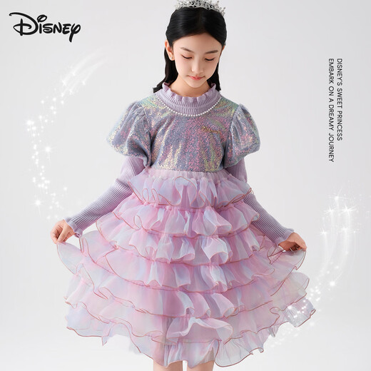 Disney (Disney) children's clothing girls skirt high-end princess skirt autumn and winter cake skirt spliced ​​fairy skirt TD3EQ003