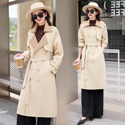 Romon High-End Color Bloklock Breakbreaker for Women Mid-longitud de mediana longitud y otoño NUEVO British Style Fashionable Lapel Cerrado Cerrado para mujeres para mujeres Black M (recomendado 85-100 Jin [Jin equivale a 0.5 kg])