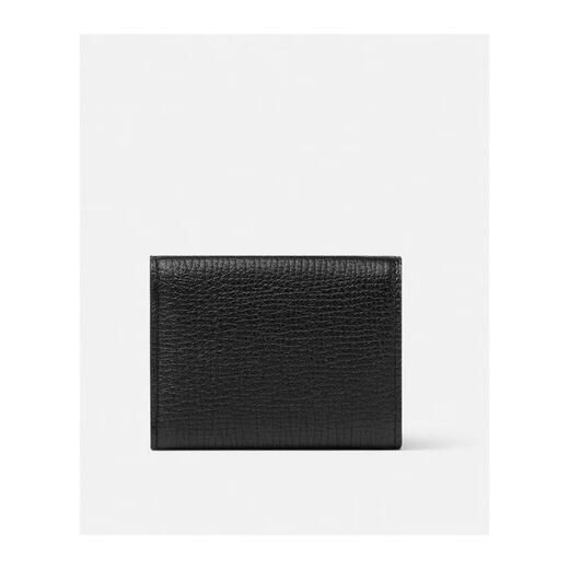 Versace (VERSACE) men's cow leather three-fold wallet, coin pocket multi-card design, fashionable and practical, black, single-size