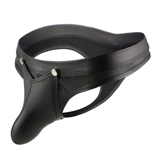 Mozilan convex detachable men's underwear imitation leather thong briefs sexy patent leather youth pants black S