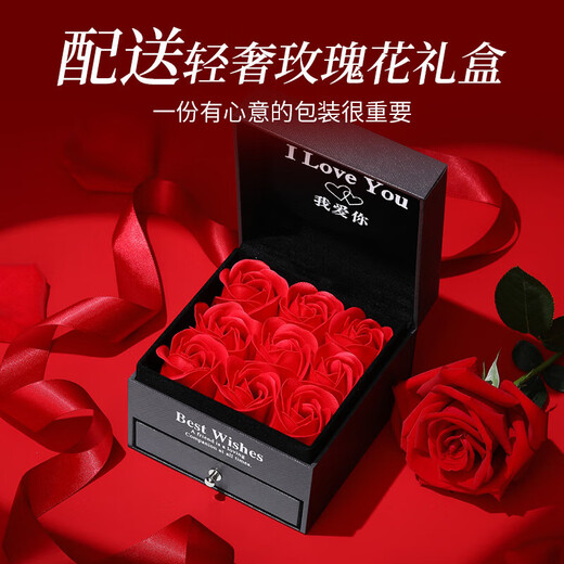 BOEAYPowderrom four-leaf clover sterling silver necklace for women 2025 new light luxury niche birthday gift for girls four-leaf clover love necklace + nine everlasting flowers gift box