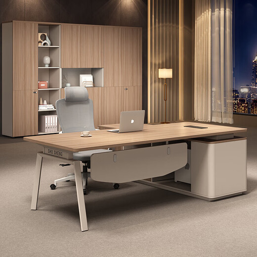Boss desk and chair combination simple modern single table office furniture table executive desk supervisor manager table 1.6 meters boss table (long cabinet version)