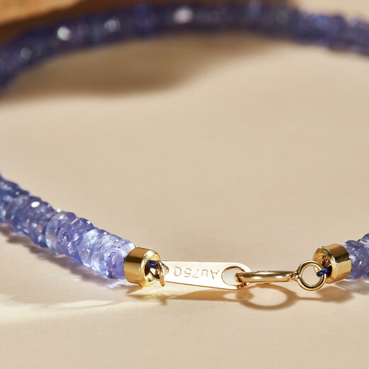 OeinOEINECI jewelry tanzanite bracelet 18K gold faceted tanzanite beaded bracelet 3.5-4.0mm 17cm