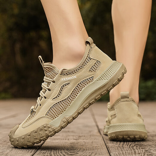 
Changxiang Huili men's shoes summer 2025 new shoes men's mesh breathable labor protection shoes work site work anti-slip hiking shoes men's khaki 40