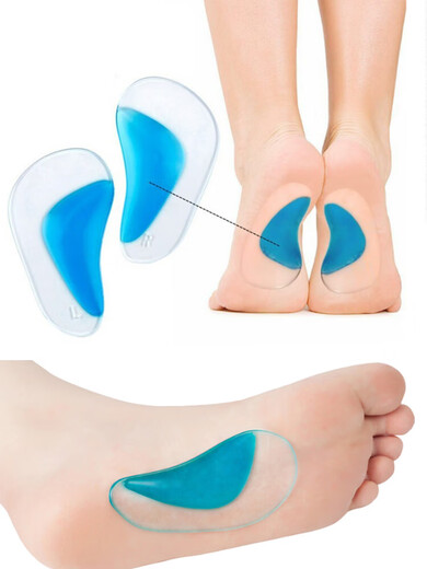 Flat foot arch pads, adult sandals, arch pads, flat foot corrective insoles, children's corrective soles, shock-absorbing soles, adult version (1 pair with velvet skin)