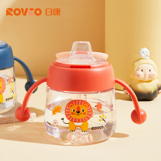Rikang (rikang) learning drinking cup 6 months + baby duckbill cup children's water cup anti-leak and anti-fall PCT material 180ML pink B1042