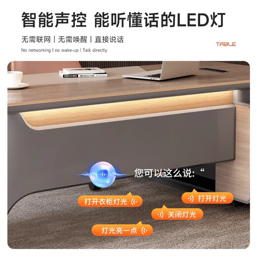 Mu Zhexi's high-end and elegant boss table, light luxury and high-end sense, president's table, executive desk, modern general manager's office desk and chair combination, 2.4-meter boss table