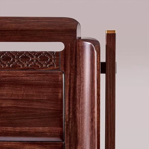 Nanyang Hu Family (HOOS) Nanyang Hu Family Nanyang Hu Family Hongyun Series He9930 All Solid Wood Grand lit Aili Ancient Yi Su mu Nouveau style chinois Ancient Zeh-03 Shelf Low Box Hauteur 350-F8Y