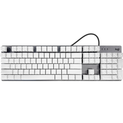 Logitech K845 Mechanische Tastatur Backbeleuchtung Kabeltastaturspiel E-Sporttastatur Tee Green und Rotachse Tastatur DIY Keycap Office-Spiel Tastatur und Maus-Set in voller Größe 104 Tastatur K845-Weiß Magic Wave Crystal Keycap Tee Shef