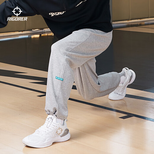 Men's sports trousers, autumn and winter American basketball casual leggings trousers, loose straight gray knitted sweatpants