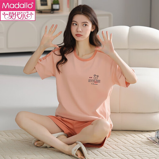 Modal pure cotton summer pajamas women pullover pajamas summer short-sleeved shorts comfortable and casual home clothing set Z9855 main picture M [recommended 80-100Jin [Jin equals 0.5 kg] wear]