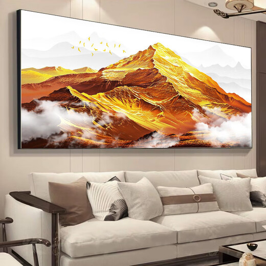 ZOCI背靠金山床头装饰画美式卧室挂画日照背靠金山床头挂画办公室靠 CT-3524-背靠金山 亮面机玻璃成品(95%客户选12