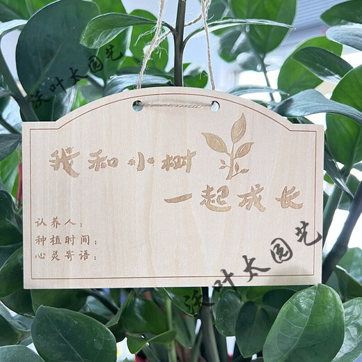 Yong Huan 10 pieces of custom-made wooden hanging tags for school Arbor Day tags, tree adoption tags, plant tags, name cards, 10 pieces of tree planting tags