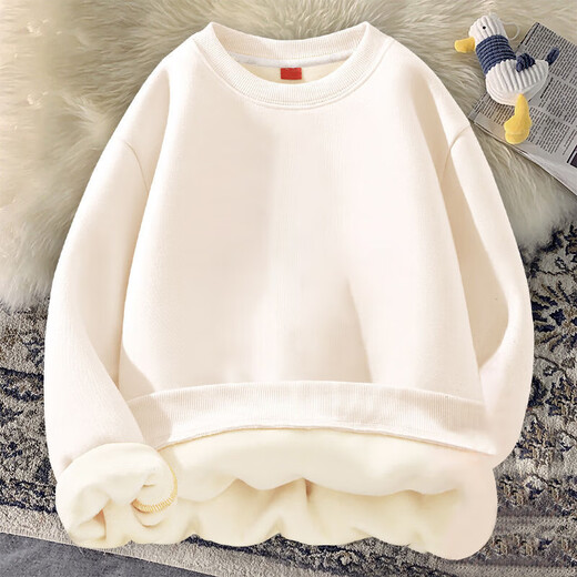 Children's clothing boys' velvet thickened one-piece velvet round neck sweatshirt autumn and winter medium and large children's fashion loose jacket top 108-blue 140