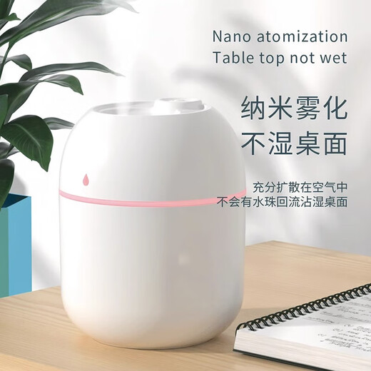 New Small USB Spray Humidifier Home Bedroom Office Desktop Air Classroom Creative Accessories Water Drop Humidifier-White