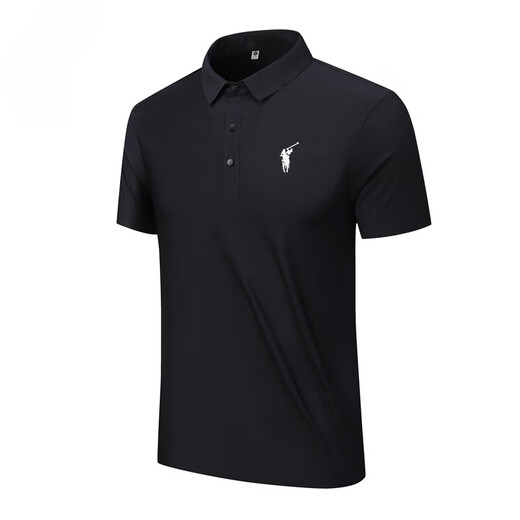 POLO SPORT保罗polo衫男士夏季新款冰丝凉感短袖商务休闲翻领薄款体恤T恤衫 12358#藏青 M 均码
