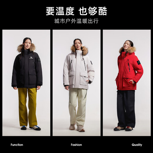 Camel down jacket new winter style for men and women, three-proof, thickened and warm, large fur collar jacket