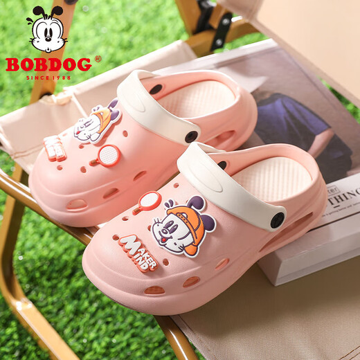 Babudou Children's Crocs 2025 Summer New Style Sandals for Boys and Girls, Comfortable Soft Sole Non-Slip Children's Sandals XD3002/Pink Size 32-33/Suitable for feet 20.5cm long