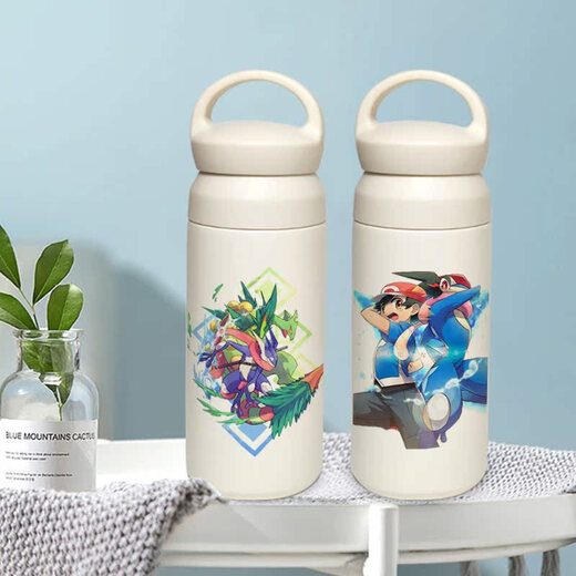 Chengliu Pokémon Joint Kaga Nin Frog Thermos Cup Supply Student крупный способности детей и девочек водяной чашка аниме -мультфильм портативная кофейная чашка 350 мл AA1283 Kaga nin лягушка