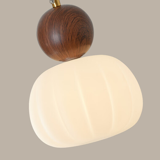 Newswell Lámpara de cabecera de dormitorio de estilo francés de mediados de siglo que levanta la entrada del pasillo de grano de madera de nogal Araña pequeña de calabaza retro Paquete 897 - dos habitaciones y dos salas de estar - cambio de luz de tres colores