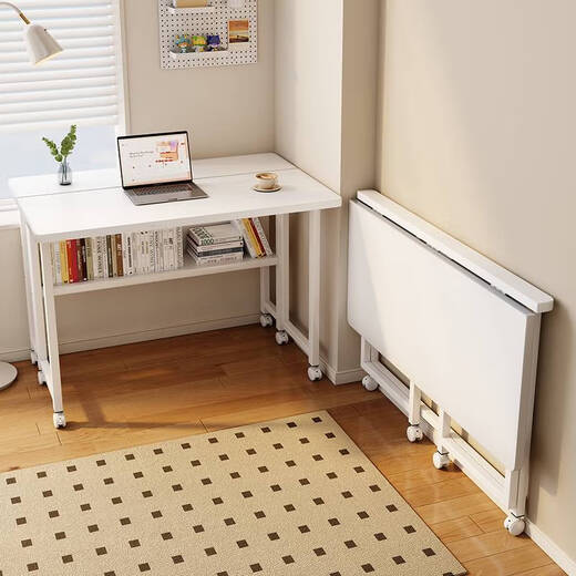 
Yonghuan mobile computer desk bedroom folding desk student bed desk house office study desk basic model/12040 white