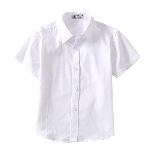 Capítulo genial (Kuzhang) Boy Camisa blanca de manga corta Traje de rendimiento de la escuela delgada de verano de tamaño mediano de tamaño medio