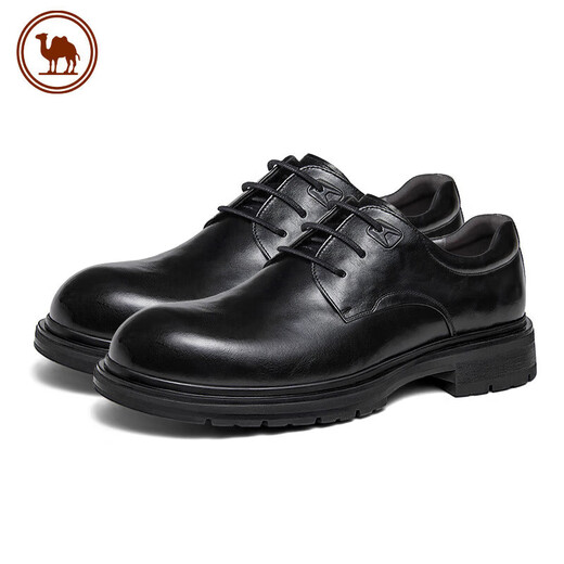Camel business leather shoes comfortable casual cowhide men's shoes wedding banquet formal shoes P15A213014 black 42