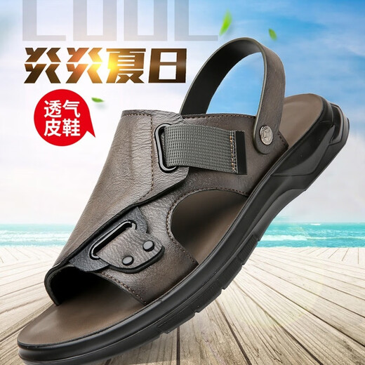 Spinnenprinzen Sandalen Herren 2025 Neue Sommer-Männerschuhe echte Leder lässig Outdoor Beachschuhe Nicht rutschende Dual-Purpose-Sandalen Lederschuhe 9923 Black 40