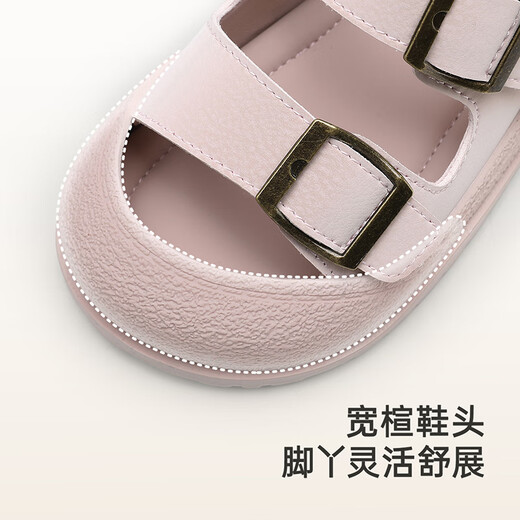 YEEHOO children's shoes, children's sandals, boys' summer new breathable baby soft sole anti-slip baby girl's shoes Velcro, pink size 23, recommended foot length 14.3-14.8