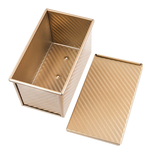 450g rectangular toast mold non-stick corrugated toast box bread mold with lid oven household baking tools 450g toast mold with lid and oil brush