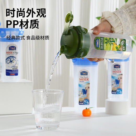 乐扣乐扣（LOCK&LOCK）塑料水杯食品级PP材质男女学生户外运动健身喝水杯子便携耐高温 蓝色690ml