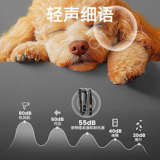 Pet electric clipper, dog shaver, Teddy cat electric clipper, hair cutter, razor, pedicure supplies, gray luxury package (suitable for small and medium-sized pets)