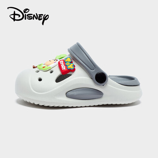 迪士尼（Disney）儿童洞洞鞋夏季透气凉鞋 浅灰-巴斯光年 26 -27码适合脚长16cm