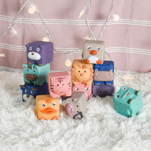 Infant and toddler soft glue educational toys glue animal digital building blocks for children's early education new product DIY assembly 1047-Soft glue marine animals 8 color boxes