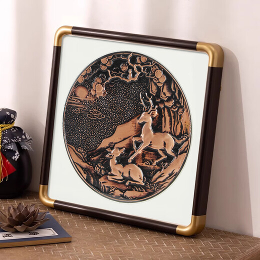 Painting Qingyan copper rubbings high-end office decoration paintings copper engravings living room table photo frame ornaments desktop study gifts