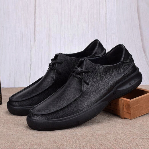 Satchi [Le premier choix pour les hommes avec tempérament] Chaussures en cuir monocherie Business en cuir souple chaussures en cuir décontractées Chaussures de tête de cuir véritable pour hommes Black_9912 41 _Ce chaussure est une taille plus grande
