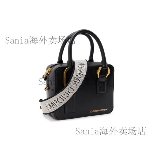 ARMANI (ARMANI) Emporio Abnehmbares Schultergurt Eine Schulter -Crossbody -Handtasche für Frauen schwarzer Basispaket (Bag + Staubbeutel)