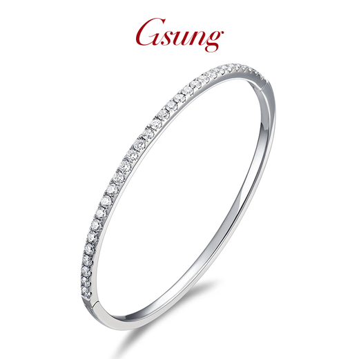 GsunG Platinum Moissanite Bracelet Women's PT950 Pure Platinum Bracelet Noble and Elegant Chinese Valentine's Day Gift for Wife Priced by Gram Contact Before Buying