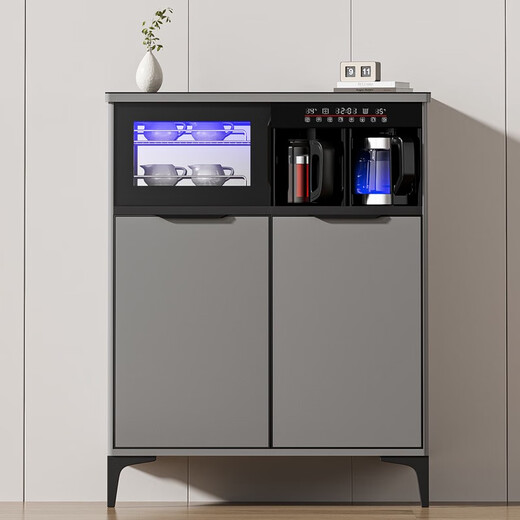 
Tea bar machine with disinfection cabinet for household living room solid wood smart light luxury integrated cabinet 2024 new fully automatic water dispenser 9902 European style ice warm