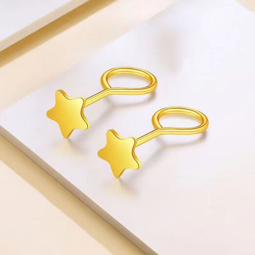 Dewey Fan's gold-plated silver love heart stud earrings, men's and women's earrings, fashionable design, temperament earrings, girlfriend gift, 9-character needle earrings (love style) (gold layer thickened)