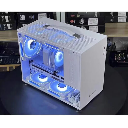 MAXSUN AMD R5 5600X/9600X/RTX5060/RX7650GRE mini host ITX complete machine portable DIY computer assembly machine desktop mini office desktop six 5600X+5060 8G+16G+1TB black/white optional