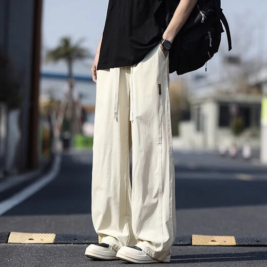 NASA Basis Eisseidenhose Herren Sommer dünn schnell trocknendes kühles Gefühl für Männer Sporthosen Männer losen geraden lässigen Hose 1667 hellgrau XL /130-160jin [Jin entspricht 0,5 kg]