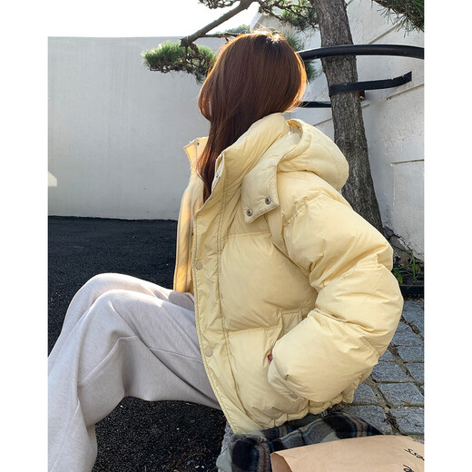 TonLion 2025 Winter Damen Koreanischer Stil Lose Kapuze Kurze Daunenjacke