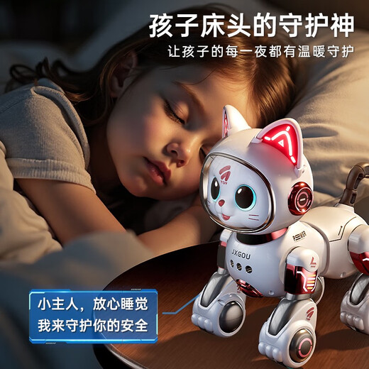 Wanweiminan Intelligent Fernbedienung Elektrische Roboterkatze Kinderspielzeug-Jungen können Sprachdialog-Programmierrobotergeschenk für den sechsten Tag sprechen, Upgrade Gesten-Hindernisvermeidung Version von drei Lithium-Batterie-Technologie Green-Renew Offizielle Standardkonfiguration