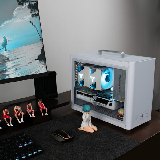 AMD Ryzen R5 9500F/7500F/5060TI/9060XT graphics card student dormitory pure white mini mini host desktop computer host assembly small computer DIY complete machine Configuration 2丨R5 7500F/RX7650GRE