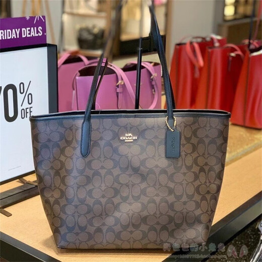 Coach (Coach) Totes Milk Tea CityTote33 Einkaufstaschen große Tasche Frauenbeutel Neue Stil Mommy Carriage 5696 Red Paired Black Brown Spot