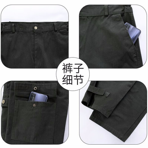 Xijing Algodón puro Algodón engrosado de soldadura eléctrica Anti-salding Ropa de trabajo Juego para hombres y mujeres Primavera y otoño Ropa de camuflaje de camuflaje resistente al desgaste Ropa de protección de mano de obra Pure Algodón puro Verde Militares 681 Set [Top + Pantalones] 175/XL (130-140Jin [Jin Equals 0.5 kg])